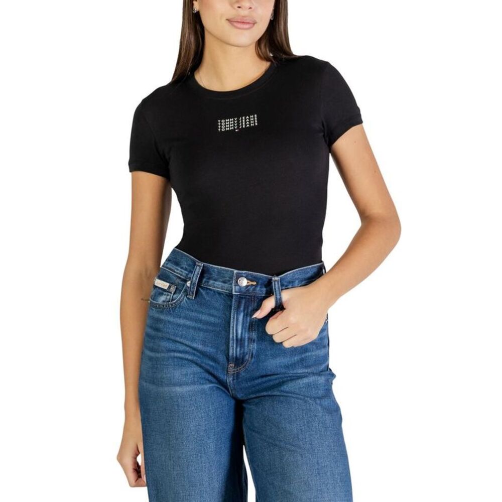 Tommy Hilfiger Jeans Black Recycled Cotton Women's T-Shirt